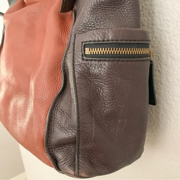 Fossil Brown and Black Soft Leather Satchel Handbag Purse Top Handle 3 Colorway - Picture 9 of 14